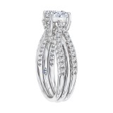 Shah Luxury 14K White Gold Princess Cut Diamond Engagement Ring with Split Shank (Semi-Mount) photo 3