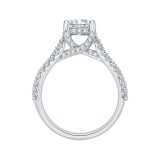 Shah Luxury 14K White Gold Princess Cut Diamond Engagement Ring with Split Shank (Semi-Mount) photo 4