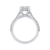 Shah Luxury 14K White Gold Princess Cut Diamond Engagement Ring with Split Shank (Semi-Mount) photo 4