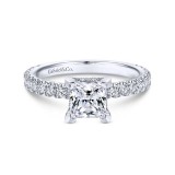 Gabriel & Co. 14k White Gold Contemporary Straight Engagement Ring photo