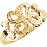 14K Yellow Script Initial A Ring photo