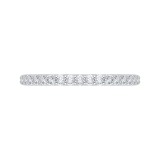 Shah Luxury 14K White Gold Round Diamond Half-Eternity Wedding Band photo