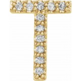 14K Yellow .04 CTW Diamond Single Initial T Earring photo