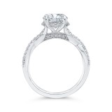 Shah Luxury 14K White Gold Round Diamond Crossover Shank Engagement Ring (Semi-Mount) photo 4