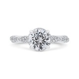 Shah Luxury 14K White Gold Round Diamond Crossover Shank Engagement Ring (Semi-Mount) photo
