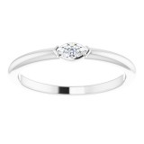 14K White 1/8 CTW Diamond Solitaire Ring photo 3