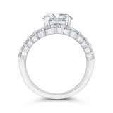 Shah Luxury 14K White Gold Round Cut Diamond Engagement Ring (With Center) photo 4