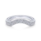 Gabriel & Co. 14k White Gold Contemporary Curved Wedding Band photo