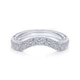 Gabriel & Co. 14k White Gold Contemporary Curved Wedding Band photo