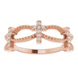 14K Rose .08 CTW Diamond Stackable Cross Ring photo 3