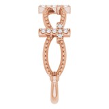 14K Rose .08 CTW Diamond Stackable Cross Ring photo 4