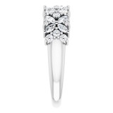 14K White 3/4 CTW Diamond Floral Anniversary Band photo 4