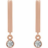 14K Rose 1/8 CTW Diamond Bar Earrings photo 2