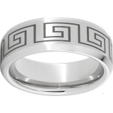 Serinium Beveled Edge Band with a Greek Pattern Laser Engraving photo