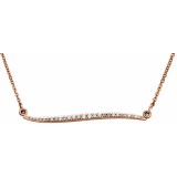 14K Rose 1/6 CTW Diamond Curvilinear Bar 17.5 Necklace photo