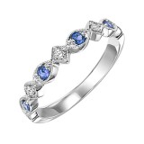 Gems One 14Kt White Gold Diamond (1/20Ctw) & Sapphire (1/6 Ctw) Ring photo