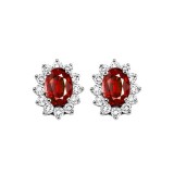 Gems One 14Kt White Gold Diamond (3/8Ctw) & Ruby (1 Ctw) Earring photo