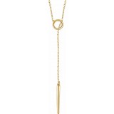 14K Yellow Circle and Bar Y 18 Necklace photo