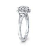 Shah Luxury 14K White Gold Round Cut Diamond Split Shank Halo Engagement Ring (Semi-Mount) photo 3