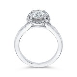Shah Luxury 14K White Gold Round Cut Diamond Split Shank Halo Engagement Ring (Semi-Mount) photo 4