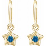 14K Yellow 3 mm Round December Youth Star Birthstone Earrings photo 2