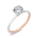 Shah Luxury 14K Two-Tone Gold Diamond Solitaire Plus Engagement Ring  (Semi-Mount) photo 2