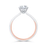 Shah Luxury 14K Two-Tone Gold Diamond Solitaire Plus Engagement Ring  (Semi-Mount) photo 4