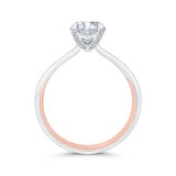 Shah Luxury 14K Two-Tone Gold Diamond Solitaire Plus Engagement Ring  (Semi-Mount) photo 4