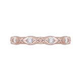 Shah Luxury 14K Rose Gold Round Diamond Eternity Wedding Band photo
