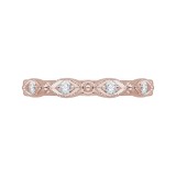 Shah Luxury 14K Rose Gold Round Diamond Eternity Wedding Band photo