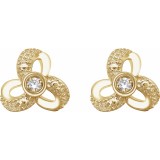 14K Yellow 1/6 CTW Diamond Knot Earrings photo 2