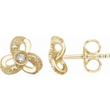 14K Yellow 1/6 CTW Diamond Knot Earrings photo