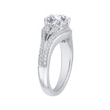 Shah Luxury 14K White Gold Round Diamond Engagement Ring with Split Shank (Semi-Mount) photo 3