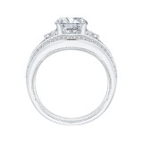 Shah Luxury 14K White Gold Round Diamond Engagement Ring with Split Shank (Semi-Mount) photo 4