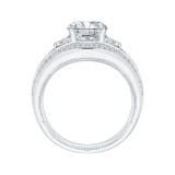 Shah Luxury 14K White Gold Round Diamond Engagement Ring with Split Shank (Semi-Mount) photo 4