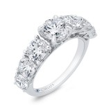 Shah Luxury 14K White Gold Round Cut Diamond Engagement Ring (Semi-Mount) photo 2