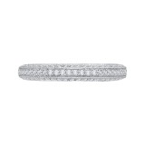 Shah Luxury 14K White Gold Round Diamond Half-Eternity Wedding Band photo