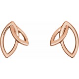 14K Rose Double Leaf Earrings photo 2