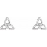 14K White Celtic-Inspired Trinity Earrings photo 2