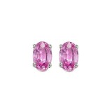 Gems One 14Kt White Gold Pink Sapphire (1 Ctw) Earring photo