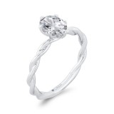 Shah Luxury 14K White Gold Solitaire Engagement Ring (Semi-Mount) photo 2