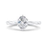 Shah Luxury 14K White Gold Solitaire Engagement Ring (Semi-Mount) photo