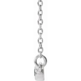 14K White Aquamarine & .08 CTW Diamond Bezel-Set Bar 16-18 Necklace photo 2