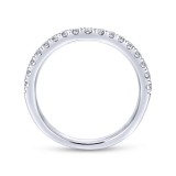 Gabriel & Co. 14k White Gold Contemporary Curved Wedding Band photo 2