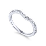 Gabriel & Co. 14k White Gold Contemporary Curved Wedding Band photo 3