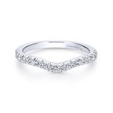 Gabriel & Co. 14k White Gold Contemporary Curved Wedding Band photo