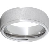 Serinium Flat Band with Grooved Edges and Cross Stone Finish photo