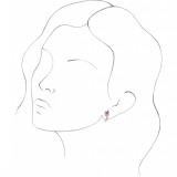 14K Rose Amethyst Floral-Inspired J-Hoop Earrings photo 3