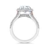 Shah Luxury 14K Two-Tone Gold Round Diamond Double Halo Engagement Ring (Semi-Mount) photo 4