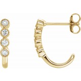 14K Yellow 1/4 CTW Diamond J-Hoop Earrings photo